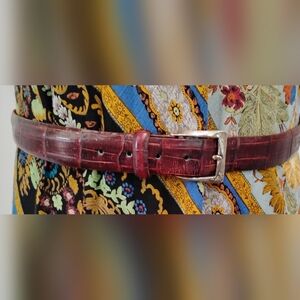 MARTIN DINGMAN ALLIGATOR GRAIN ITALIAN CALFSKIN BELT